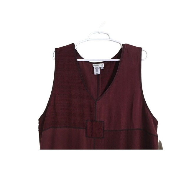 Coldwater Creek Large Dress Lyocel Tencel Wine Maroon Women's Size Lagenlook - Picture 3 of 9